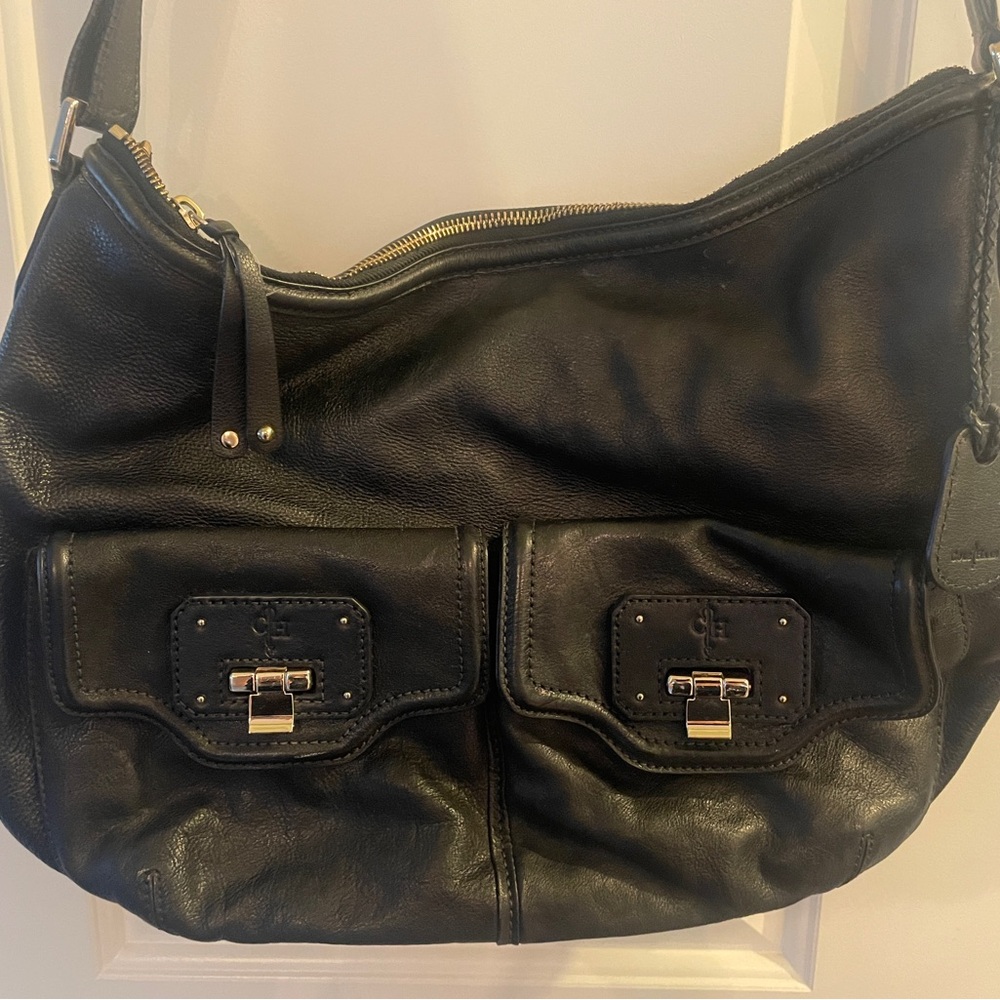 Cole Haan Black Leather Hobo Bag